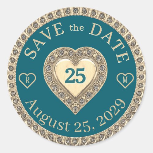 Save the Date Monogram Gold Seal