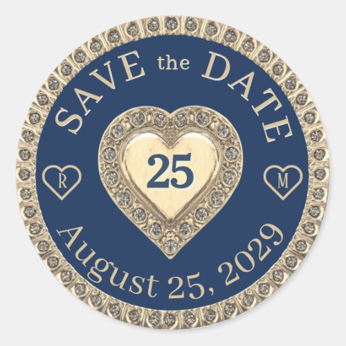 Save the Date Monogram Gold Seal