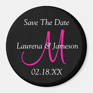 Save The Date Monogram Magnet