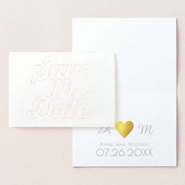 save the date monogrammed wedding foil card (Display)
