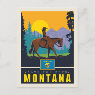 Save the Date Montana Invitation Postcard