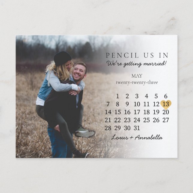 Save the Date Monthly Calendar Photo May 2023 Postcard (Front)