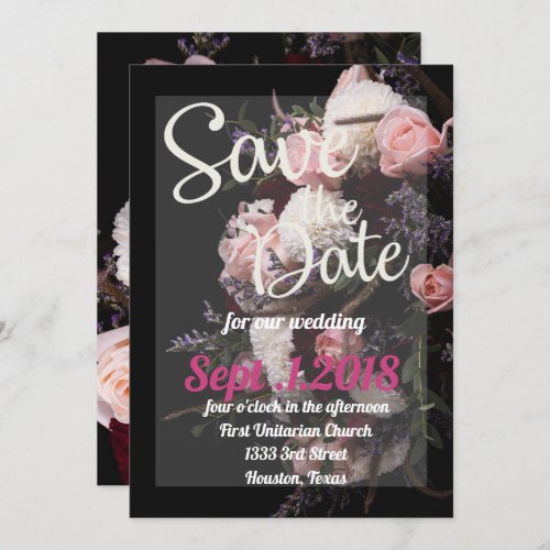 save the date moody floral burgundy white floral  invitation