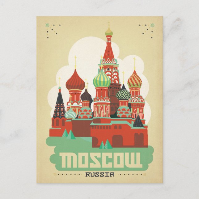 Save the Date | Moscow, Russia Announcement Postcard (Front)
