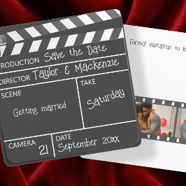 Save the Date Movie Clapperboard Wedding Invitation