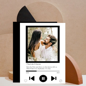 Save The Date Music Player First Dance Photo by Ricaso_Wedding at Zazzle