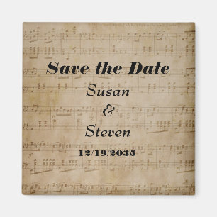 Save the Date Music Theme Magnet