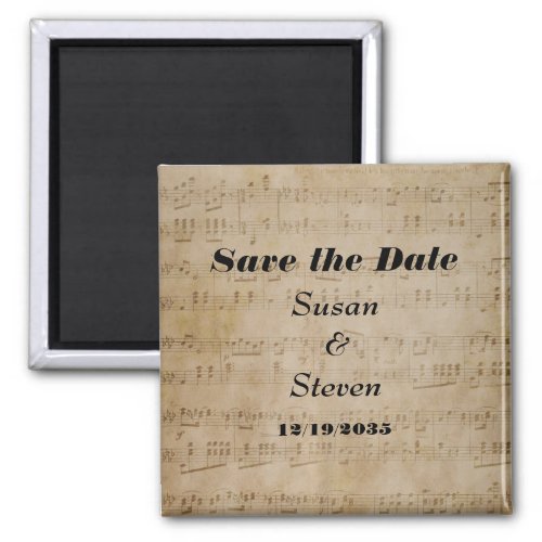 Save the Date Music Theme Magnet
