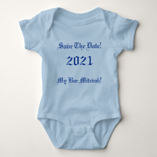 Save The Date!, My Bar Mitzvah!, 2021 Baby Bodysuit