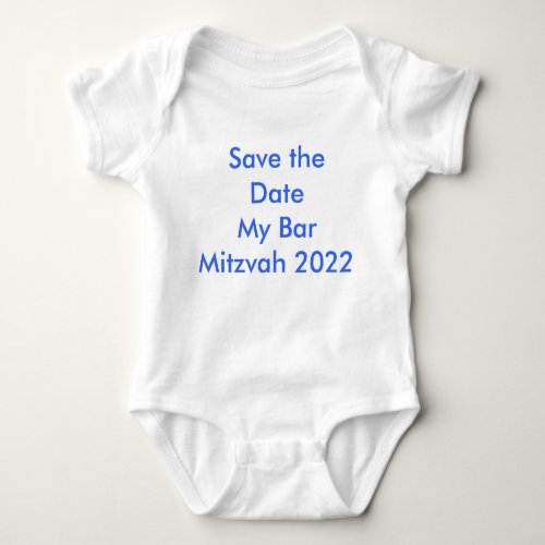 Save the Date My Bar Mitzvah 2022 Baby Bodysuit