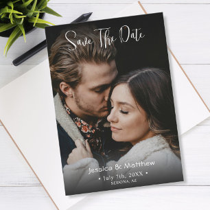 Save The Date, Names Photo & Info Note Card