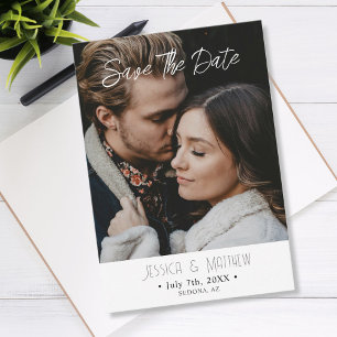 Save The Date, Names Photo & Info Note Card