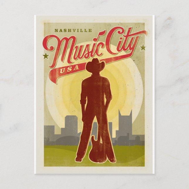 Save the Date | Nashville, TN - Music City USA Announcement Postcard (Front)