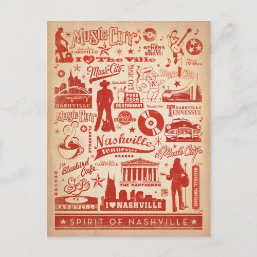 Save the Date  Nashville TN _ Pattern Print Announcement Postcard