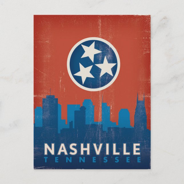 Save the Date | Nashville, TN - State Flag Announcement Postcard (Front)
