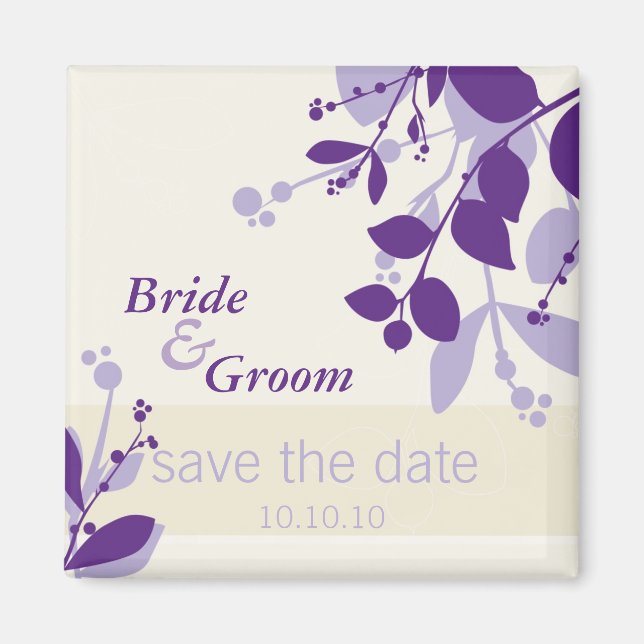 SAVE THE DATE :: nature - vanilla lilac purple Magnet (Front)