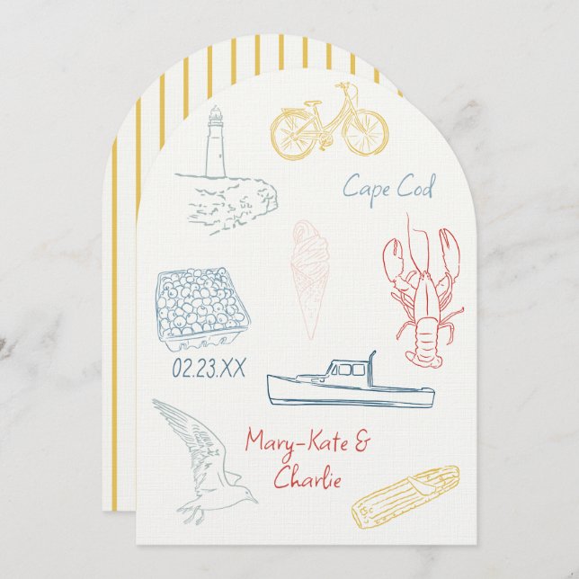 Save The Date New England summer Wedding  Invitation (Front/Back)