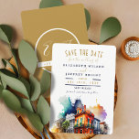 Save The Date New Orleans City French Quarter Invitation<br><div class="desc">This wedding invitation features a watercolor painting of the French Quarter,  New Orleans. It's perfect for a New Orleans or Mardi Gras inspired wedding or event. - You can easily change or delete the external and internal text and modify it as you like. by clicking on the PERSONALIZE -</div>