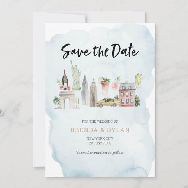 Save the date New York City invitation (Front)