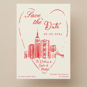 Save the Date New York City NYC wedding card