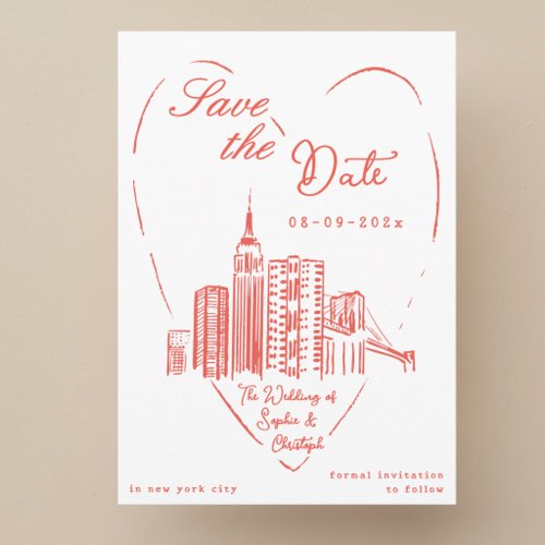Save the Date New York City NYC wedding card