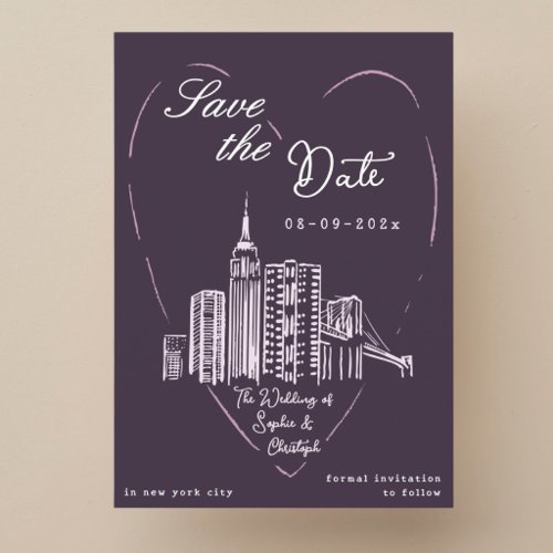 Save the Date New York City NYC wedding card