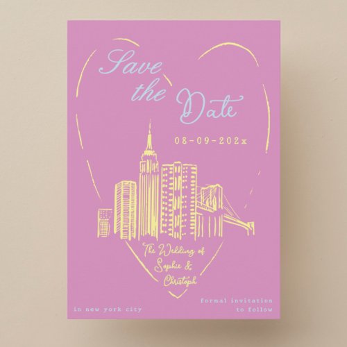 Save the Date New York City NYC wedding card