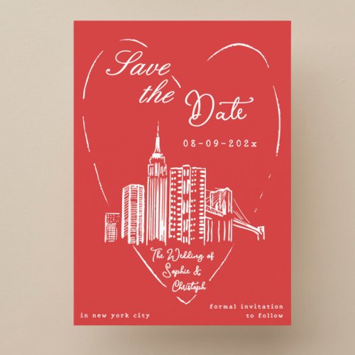 Save the Date New York City wedding card