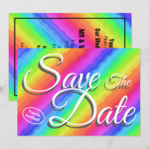 Save The Date Newly Weds Colorful Wedding