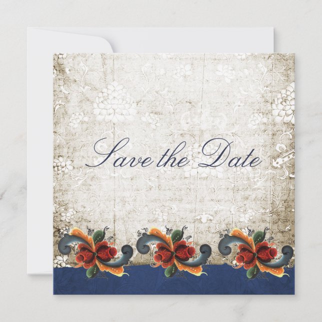 Save the Date Norwegian Rosemaling Custom (Front)