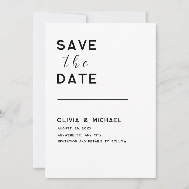 Save the Date Note Card (Front)