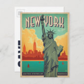 Save the Date | NYC - Lady Liberty 2 Announcement Postcard (Front/Back)