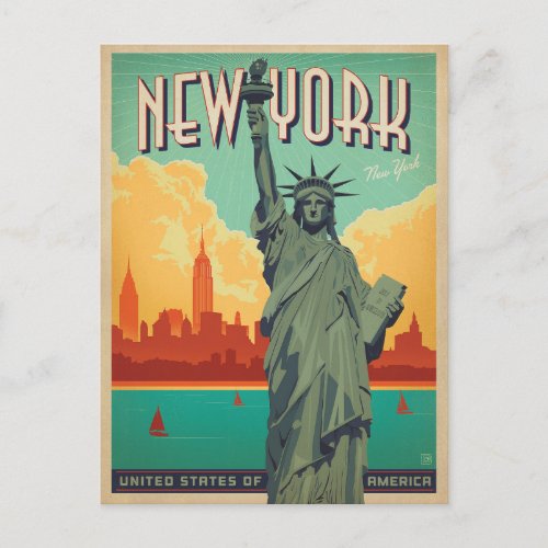 Save the Date  NYC _ Lady Liberty 2 Announcement Postcard