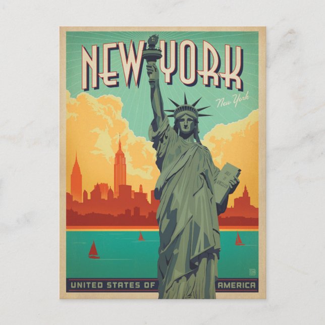 Save the Date | NYC - Lady Liberty 2 Announcement Postcard (Front)