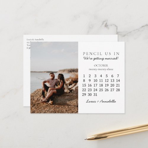 Save the Date October 2023 Calendar Modern Month Postcard