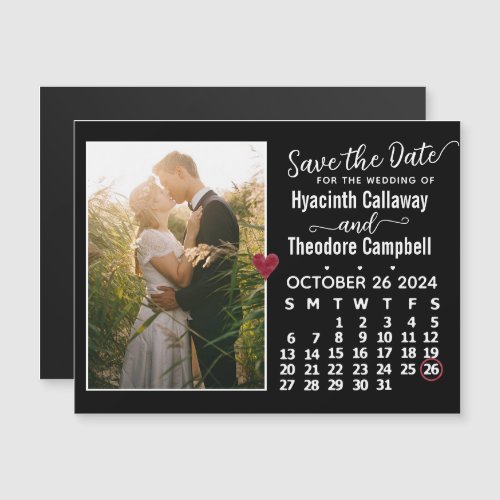Save the Date October 2024 Calendar Photo Magnet