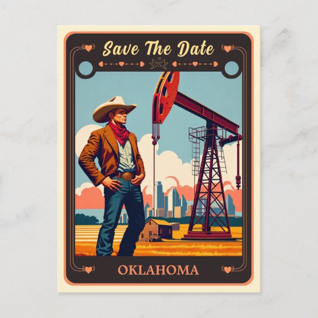 Save the Date | Oklahoma Invitation Postcard (Front)