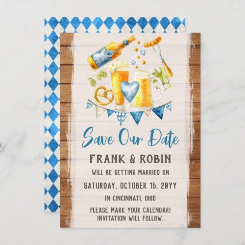 Save The Date Oktoberfest Wedding Bavarian Card