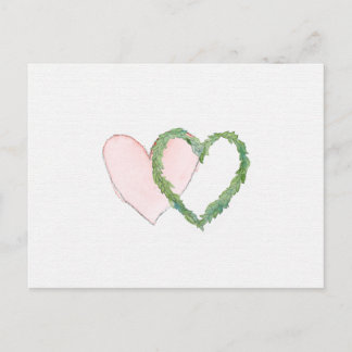 Save the Date or RSVP Postcard Laurel Hearts