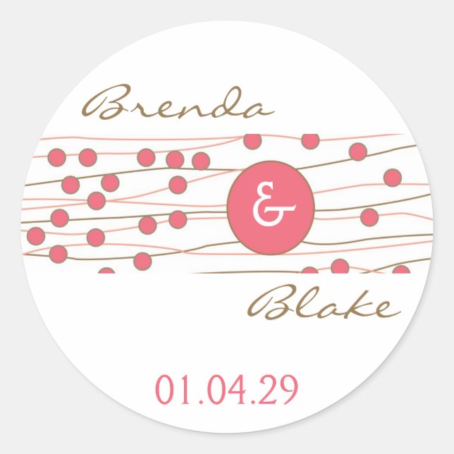 Save the Date or Wedding Sticker (Front)