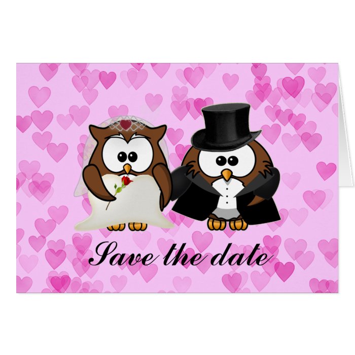 save the date owl card