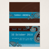 SAVE THE DATE :: Paisley - choc & teal (Front & Back)