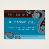 SAVE THE DATE :: Paisley - choc & teal (Back)