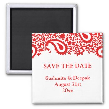 Save The Date Paisleys Elegant Indian Magnet by all_items at Zazzle