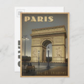 Save the Date | Paris - Arc De Triomphe Announcement Postcard (Front/Back)