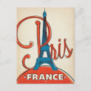 Save the Date   Paris  - Eiffel Tower Announcement Postcard
