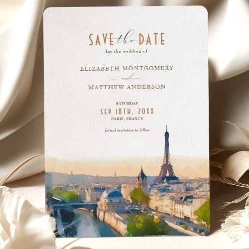 Save The Date Paris France Destination Invitation