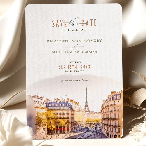 Save The Date Paris France Destination Invitation