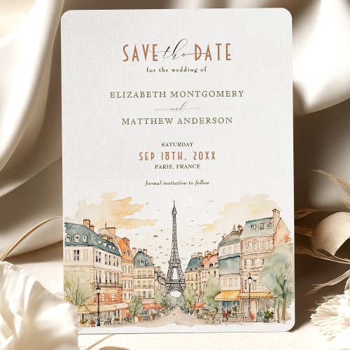 Save The Date Paris France Destination Invitation
