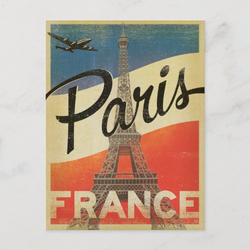 Save the Date  Paris France _ Flag Announcement Postcard